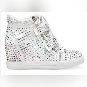 Inc rhinestone white high tops